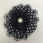 کلیپس مو حریر خال دار مشکی با طراحی نرم و سبک برای استفاده روزمره