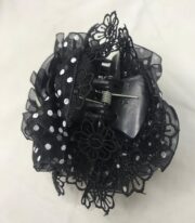 کلیپس مو حریر خال دار مشکی - تصویر 3