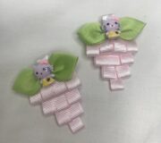 گل سر پشت انبری دست دوز خوشه انگور صورتی