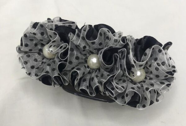 کلیپس مو سه گل روبان ساتن و حریر – ۱۱.۵ سانتی‌متری