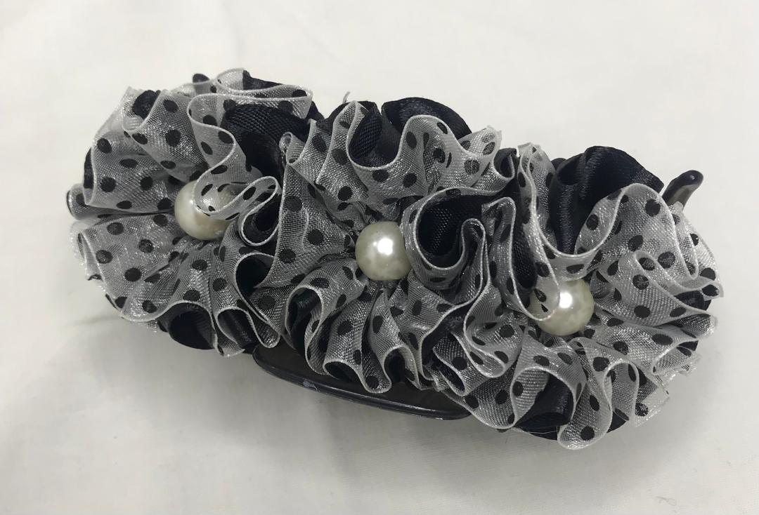 کلیپس مو سه گل روبان ساتن و حریر – ۱۱.۵ سانتی‌متری