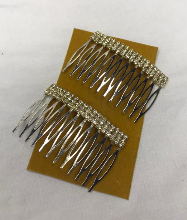 شانه مو با دیزاین نگین – جفتی – ۶ سانتی‌متری